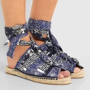 Women's Chloe Knotted boho Strap Espadrille Sandals Size 37 Spring and Summer